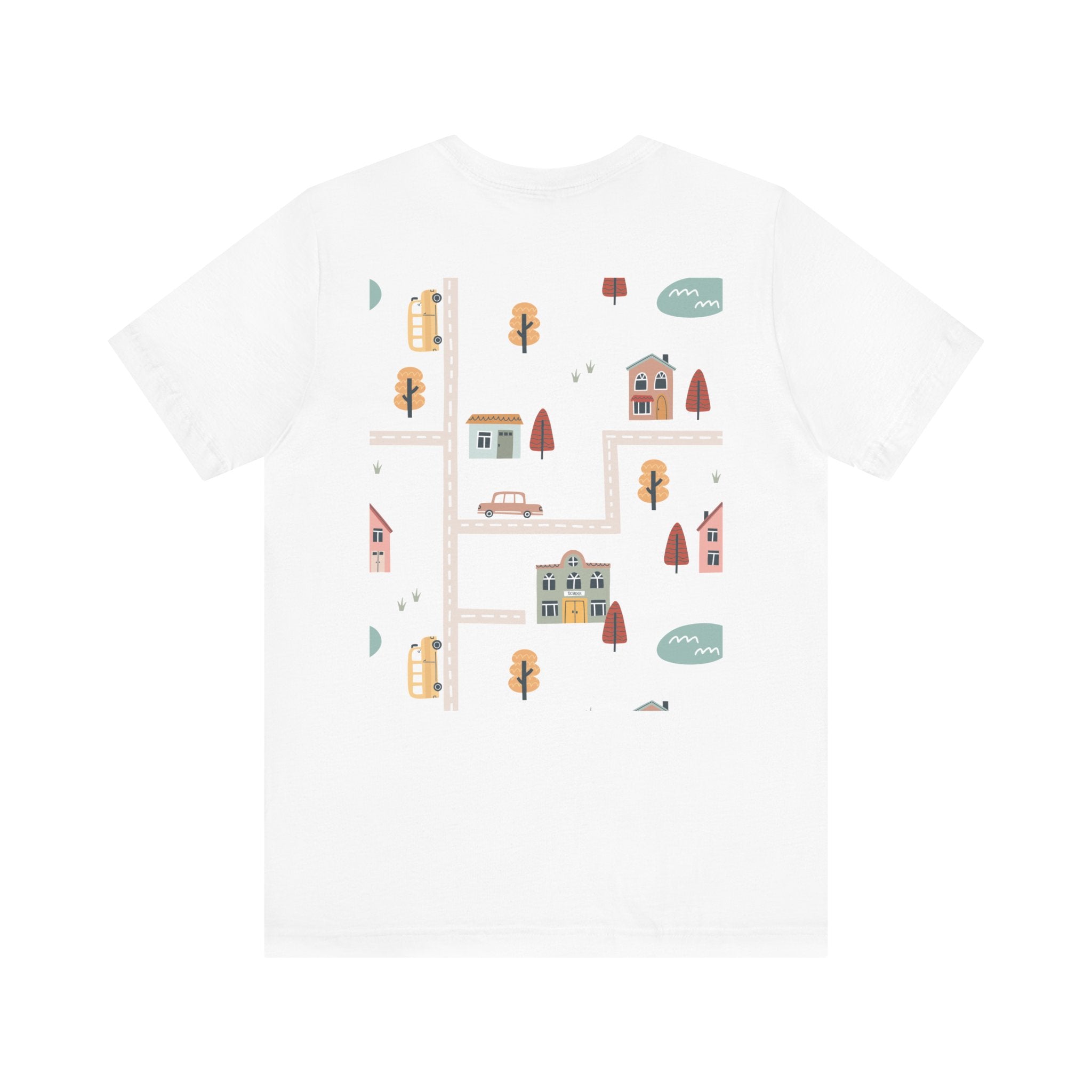 Charming Streets Unisex Jersey Tee, Coffee Lover Shirt, Cozy Graphic Tee, Casual Gift for Him/Her, Spring Fashion, Travel-inspired T-shirt