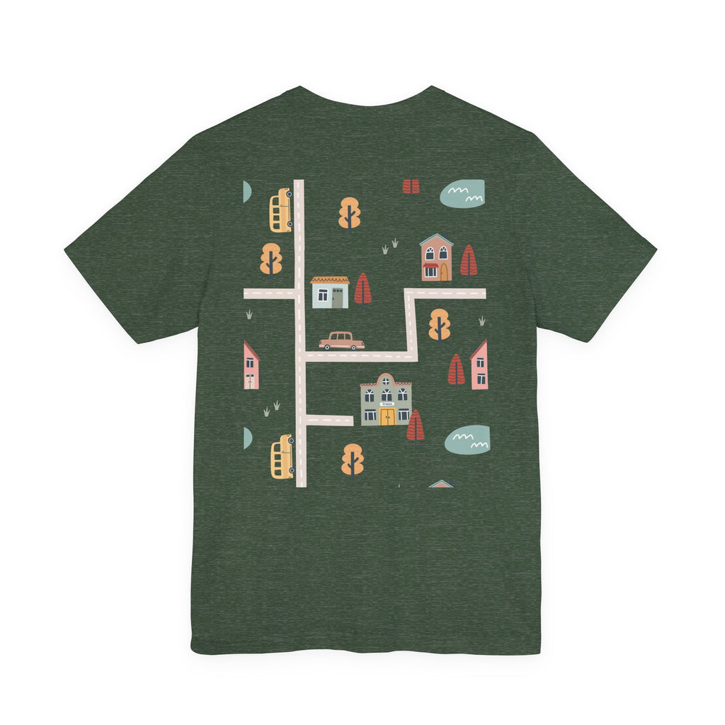 Charming Streets Unisex Jersey Tee, Coffee Lover Shirt, Cozy Graphic Tee, Casual Gift for Him/Her, Spring Fashion, Travel-inspired T-shirt