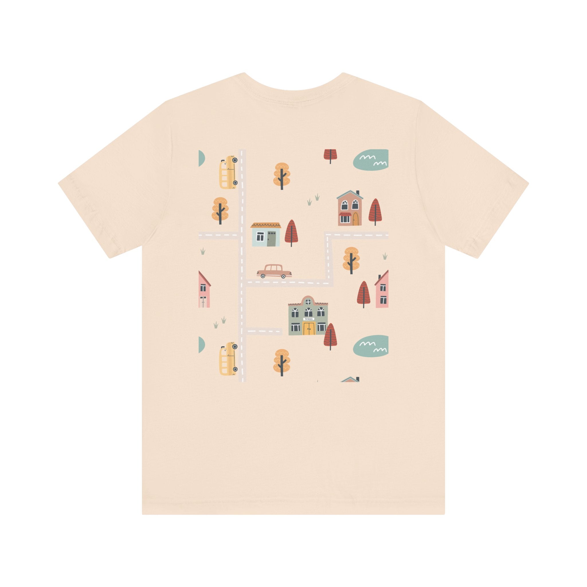 Charming Streets Unisex Jersey Tee, Coffee Lover Shirt, Cozy Graphic Tee, Casual Gift for Him/Her, Spring Fashion, Travel-inspired T-shirt