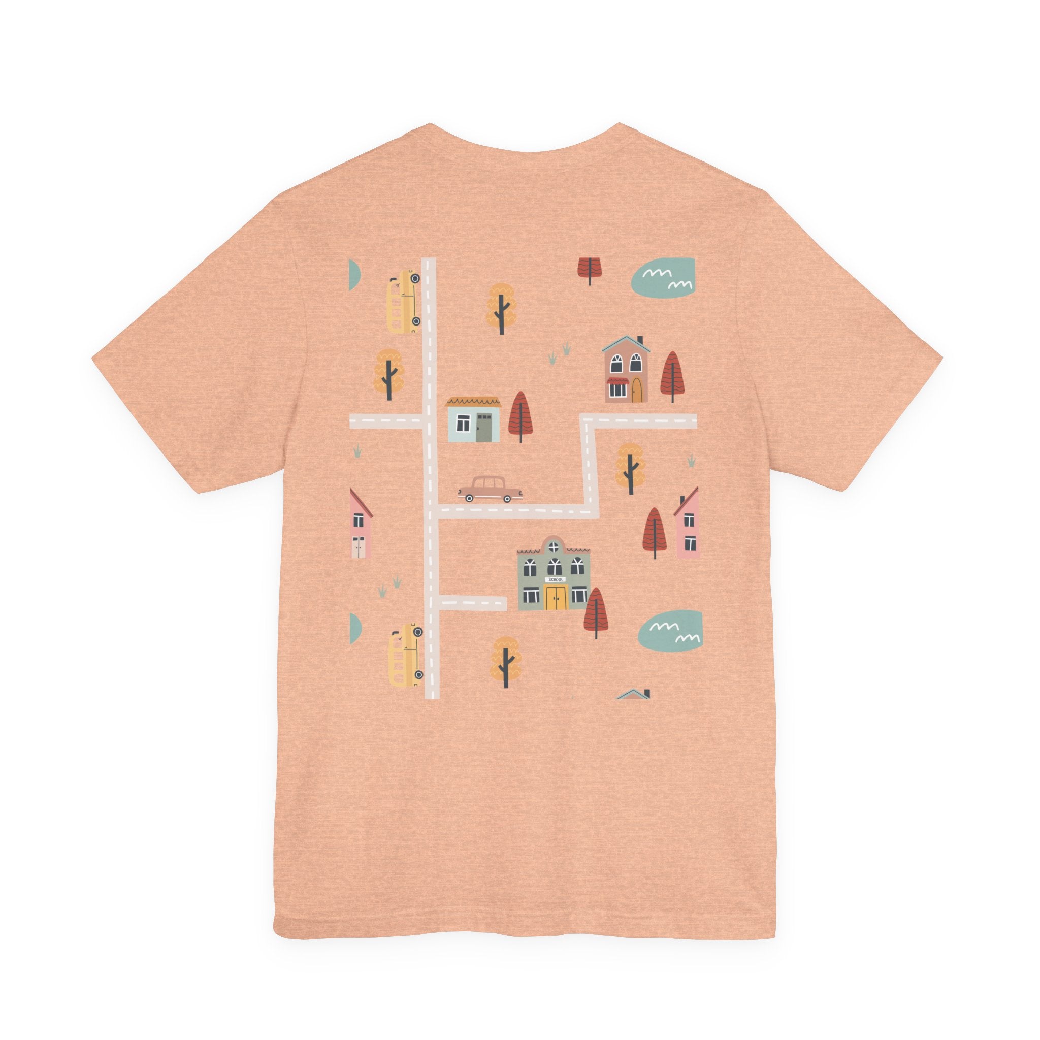 Charming Streets Unisex Jersey Tee, Coffee Lover Shirt, Cozy Graphic Tee, Casual Gift for Him/Her, Spring Fashion, Travel-inspired T-shirt