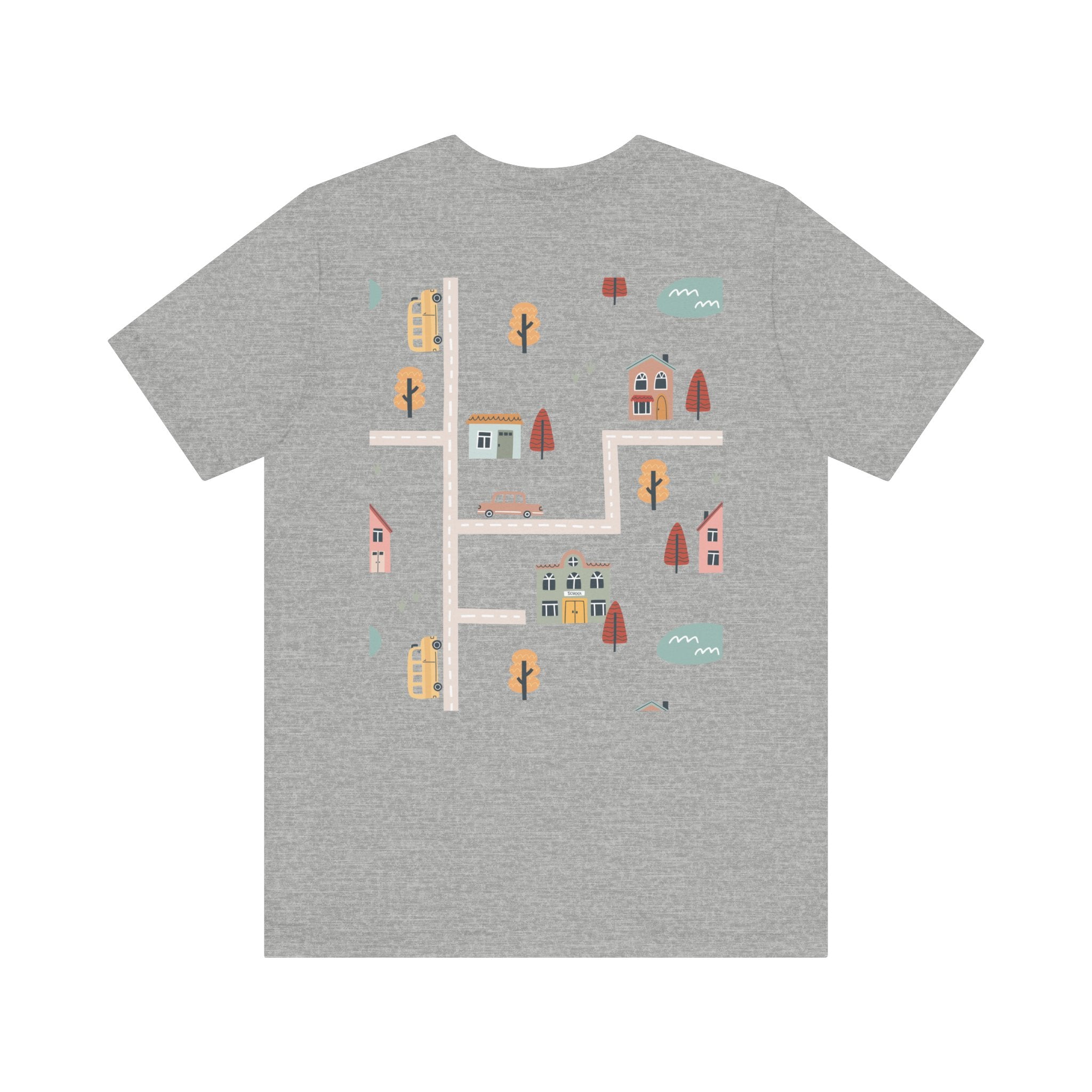 Charming Streets Unisex Jersey Tee, Coffee Lover Shirt, Cozy Graphic Tee, Casual Gift for Him/Her, Spring Fashion, Travel-inspired T-shirt