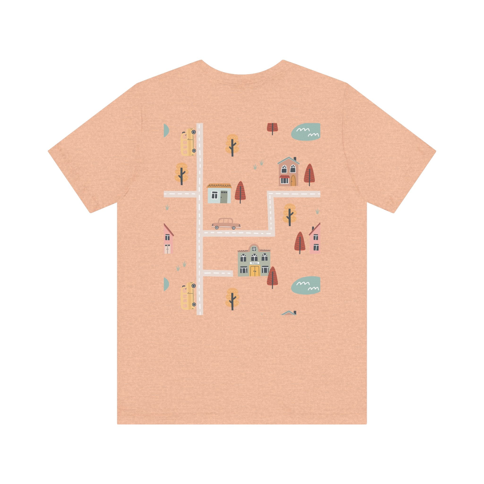 Charming Streets Unisex Jersey Tee, Coffee Lover Shirt, Cozy Graphic Tee, Casual Gift for Him/Her, Spring Fashion, Travel-inspired T-shirt