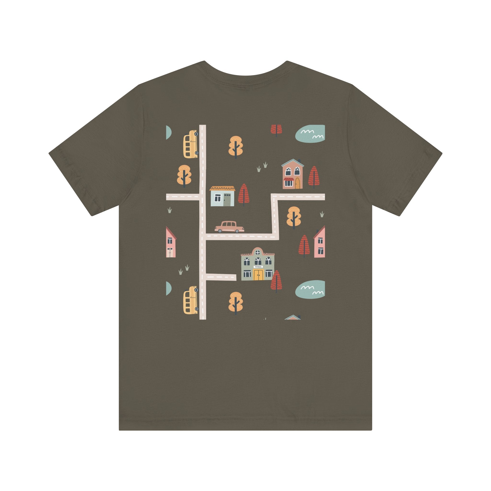 Charming Streets Unisex Jersey Tee, Coffee Lover Shirt, Cozy Graphic Tee, Casual Gift for Him/Her, Spring Fashion, Travel-inspired T-shirt