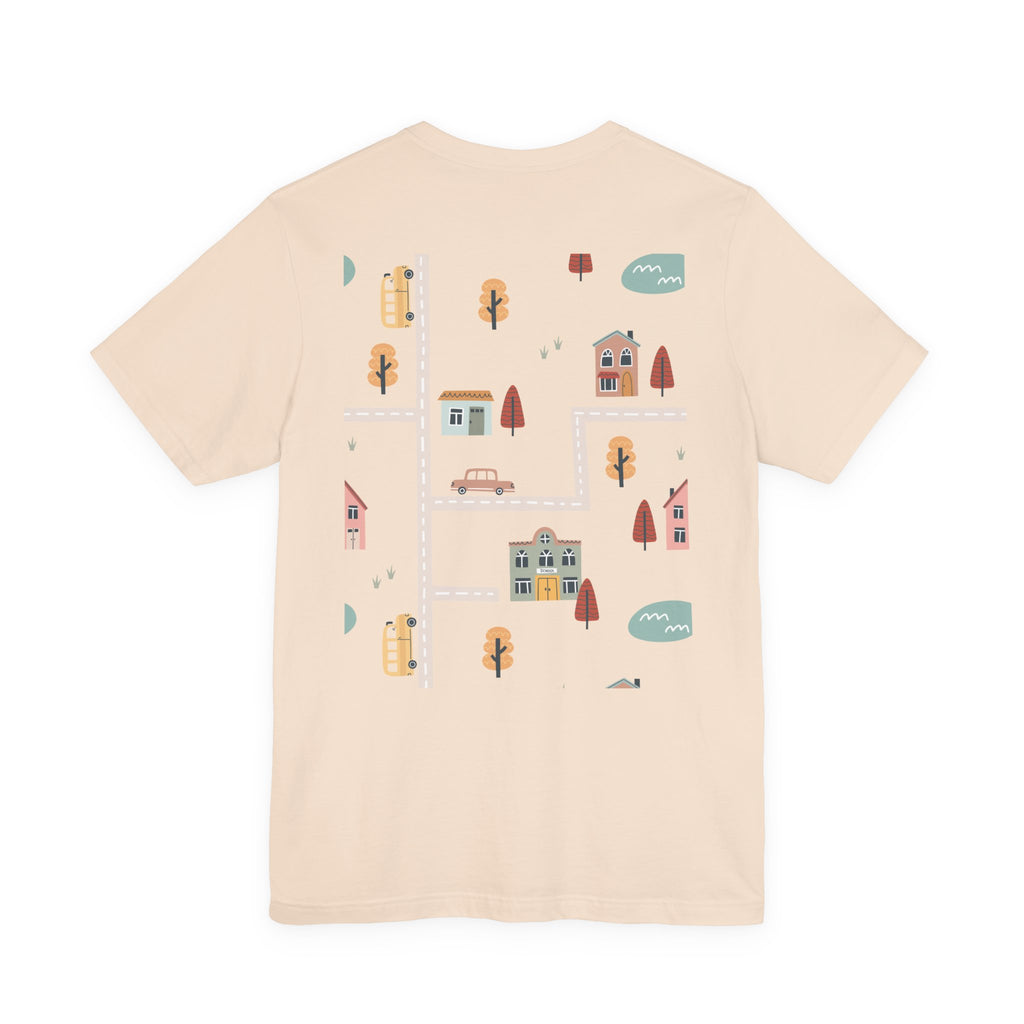 Charming Streets Unisex Jersey Tee, Coffee Lover Shirt, Cozy Graphic Tee, Casual Gift for Him/Her, Spring Fashion, Travel-inspired T-shirt