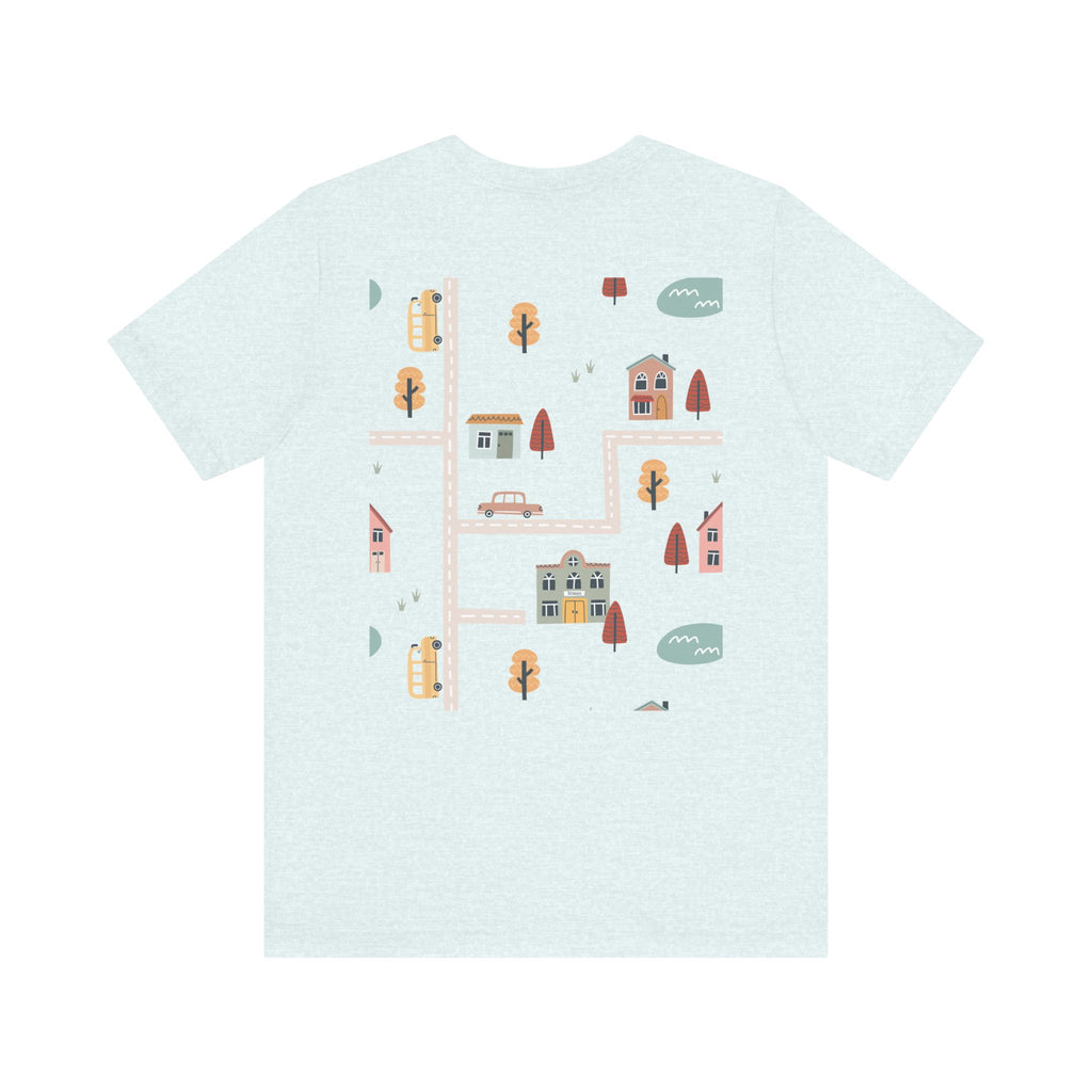 Charming Streets Unisex Jersey Tee, Coffee Lover Shirt, Cozy Graphic Tee, Casual Gift for Him/Her, Spring Fashion, Travel-inspired T-shirt